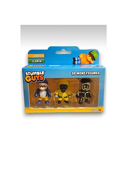 Giochi Presiozi Stumble Guys Series 1 - 3D Mini Figure Set 3 PCS - Megalodon Hazmat NBC Glowman 5 cm