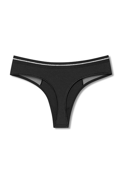 HNX Interlock Fabric Lace and Tulle Detailed Women's Thong