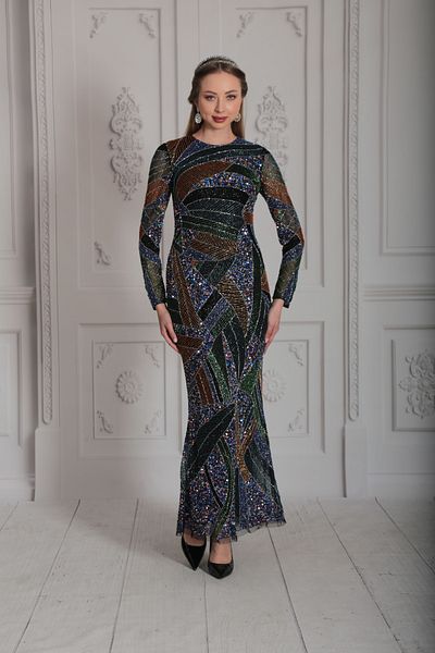 GATSBYLADY LONDON ESTA - Rhinestone and Sequin Detailed Hand Embroidered Dress