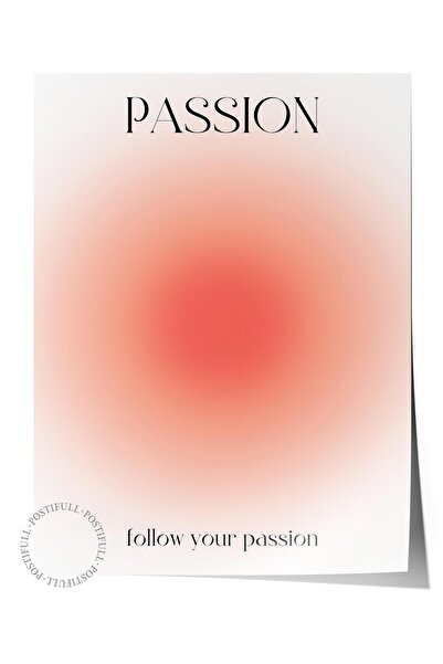 Postifull Çerçevesiz Poster, Aura Serisi NO:114 - Passion Pastel Turuncu, Mel...