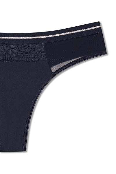 HNX Інтерлок тканина з мереживом і тюлем, жіночі трусики-танга