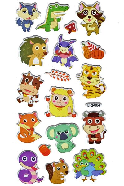 Limmy Αυτοκόλλητο Planner με ανάγλυφο 17x9 cm Cute Animals - Lrı004