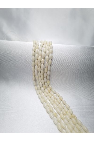 Yüksel Boncuk Natural Stone White Barley Coral String