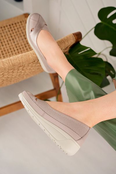 Akgün Terlik Women's Genuine Leather Stone Casual Comfort Shoes