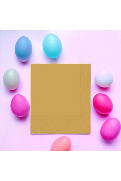 TURKUAZ PARTY مناديل ورقية 33x33 سم - ذهبي - 20 لتر