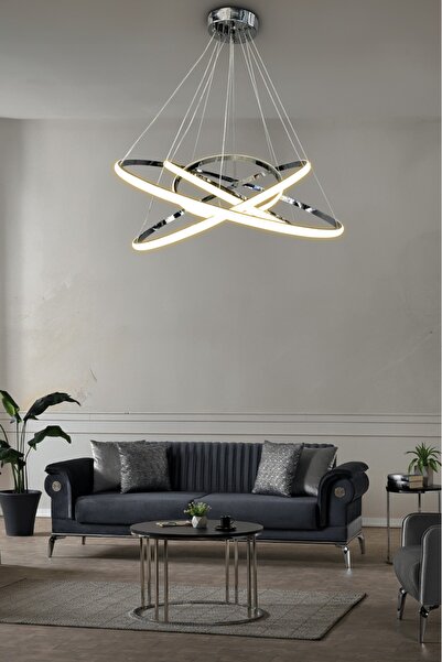 RSCOLLECTIONS 30/40/50/60/krom Parlak Kasa Beyaz Işık Ledli Avize