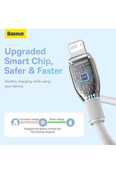 Baseus Pudding Hızlı Şarj Özellikli Lightning iPhone 14 13 12 11 uyumlu 2.4 A. Kablo 1.2m