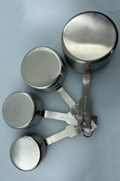 İles Gurme Measuring Cup, Stainless Steel, Set of 4 with Scale