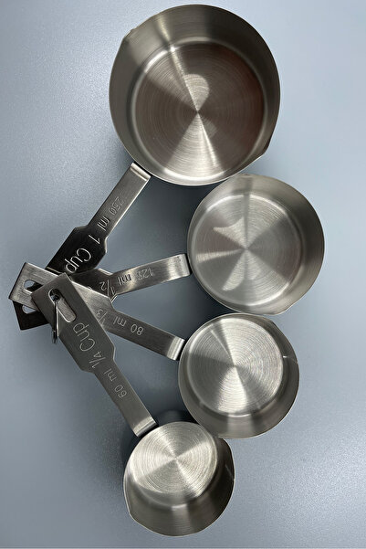 İles Gurme Measuring Cup, Stainless Steel, Set of 4 with Scale