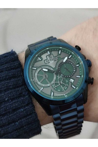Reward Steel Case Men's Wristwatch Functional 1980