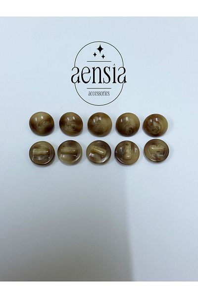 aensia Polyester Brown Camel Ball Shirt Button - 1.14 Cm, Pack of 10