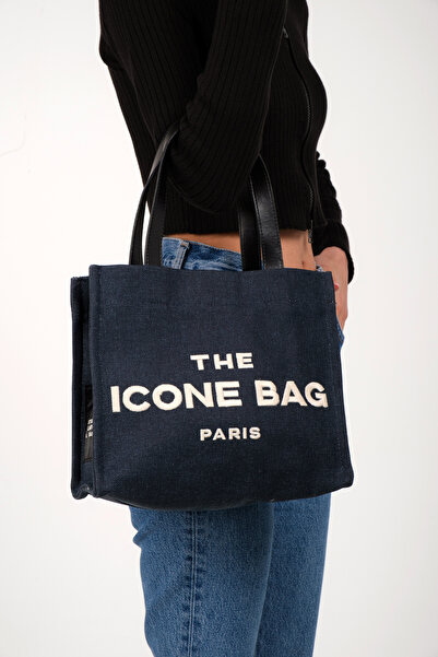 ICONE BAG Icone Lacivert Paris з вишивкою, середня жіноча сумка-тоут - сумка на руці та через плече