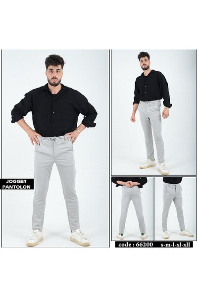 WST SPORT WEAR Ανδρικό Jogger Cut - Παντελόνι Silimfit με ελαστική λύκρα, ελαστική μέση και καμάρα