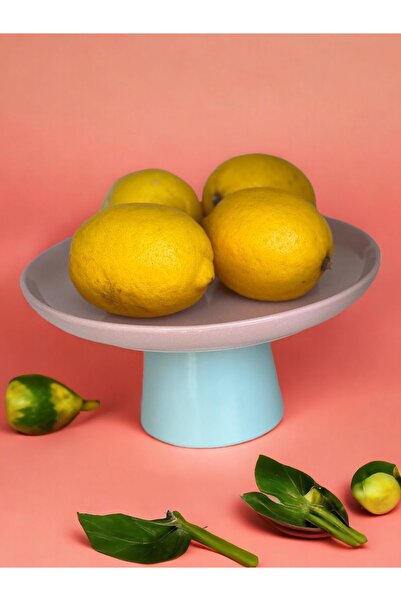 MeGgDecor Rengarenk Soft Lila Turkuaz  Ayaklı Meyvelik Sunum Kasesi Kek Standı