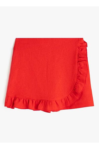Koton Normale Taille, reguläre Passform, rote Damen-Shorts 4SKG40042AW