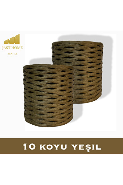 Jast Textile İthal Rafya Kağıt İp 2'er Adet Koyu Yeşil 200'er Gram