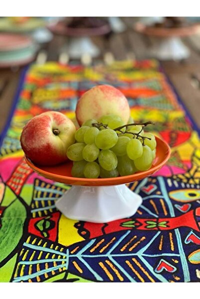 MeGgDecor Rengarenk Soft Turuncu Ayaklı meyvelik sunum kasesi kek standı  Çap...