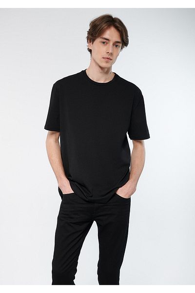 Mavi Schwarzes Stretch-Basic-T-Shirt - Loose Fit0610136-900