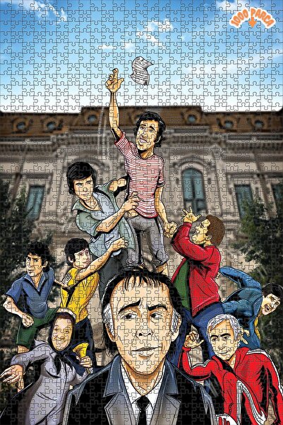 Teona Ahşap Efsane Sınıf Dekoratif Çift Katlı Çerçeveli Asılabilir Ahşap Puzz...