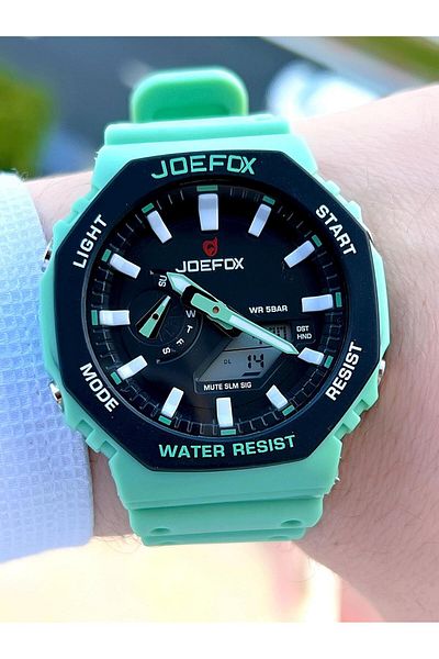 Joefox G-SHOCK Case Turquoise 5 Atm Water Resistant Sport Wristwatch