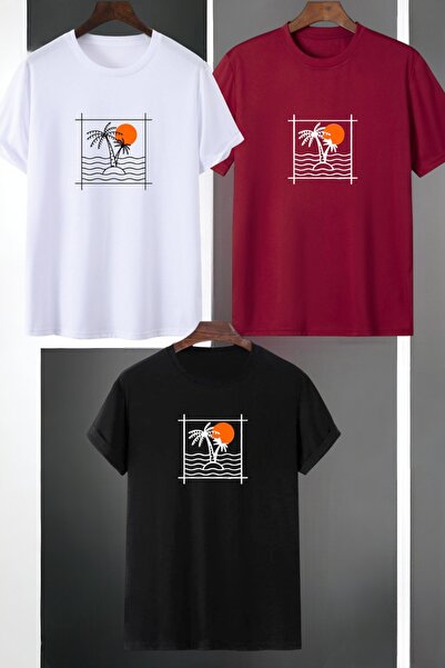 han elegant Λεπτομερές μπλουζάκι 3 τεμαχίων από 100% βαμβάκι Unisex 9-16 ετών...