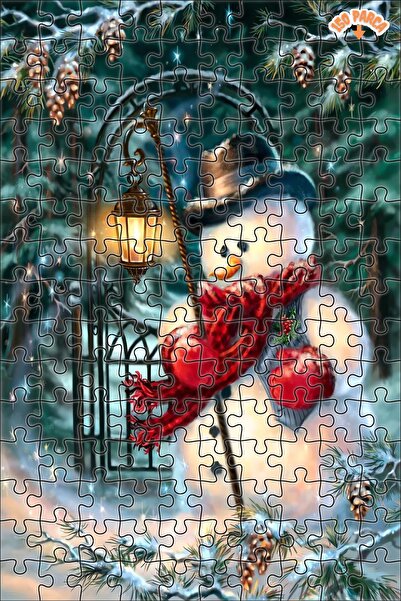 Teona Ahşap Yılbaşı gecesi Dekoratif Çift Katlı Çerçeveli Asılabilir Ahşap Puzzle 150 PARÇA 20X30