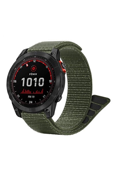 Microsonic Garmin Fenix 3 HR Kordon UltraFit Hasırlı Woven Koyu Yeşil