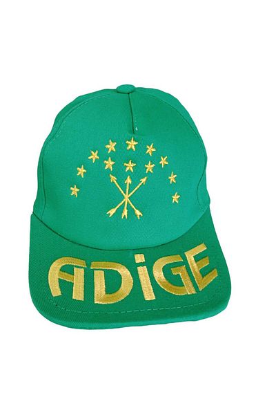KESKİN NAKIŞ Green Hat - With Circassian Flag and Adige Embroidery