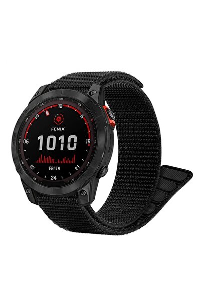 Microsonic Garmin Fenix 5 Sapphire Kordon UltraFit Hasırlı Woven Siyah