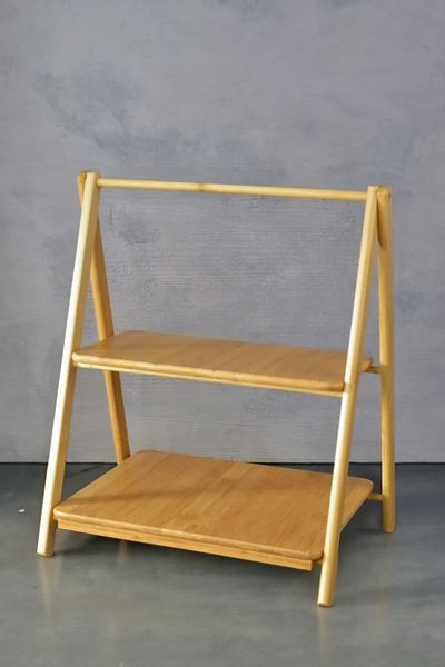 Digithome Bamboo 2-Tier - Multi-Purpose Organizer with Stand Presentation Holder Brown THN76065 C1-1-1
