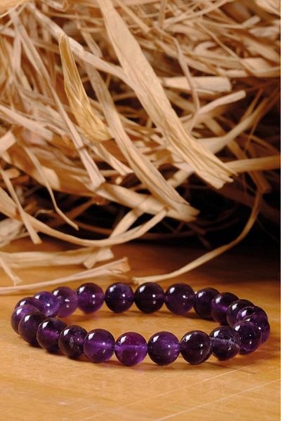 Ssilhoutte Doğaltaş Energizing Amethyst Stone Bracelet - Certified Allergy and Energy Stone Natural Stone Bracelet