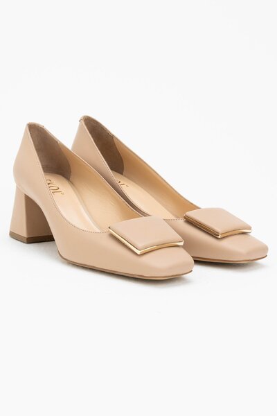 Ekol Tokalı Deri Topuklu Ayakkabı