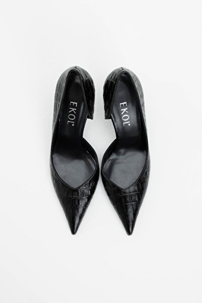 Ekol Desenli Rugan Stiletto Ayakkabı