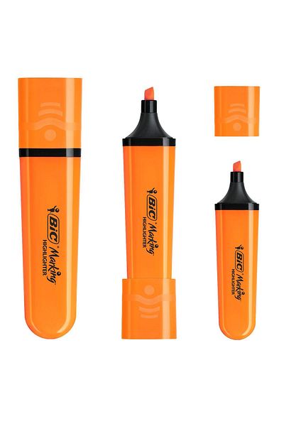 Bic 12 Pieces Orange Highlighter Marking Pen
