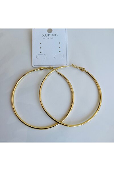 XUPING JEWELRY 14 Ayar Altın Kaplama, Büyük Halka Küpe