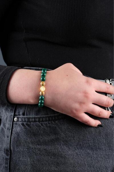 Ssilhoutte Doğaltaş Certified Malachite Men's Women's Natural Stone Bracelet Citrine Stone Jasper Gift Bracelet Malachite
