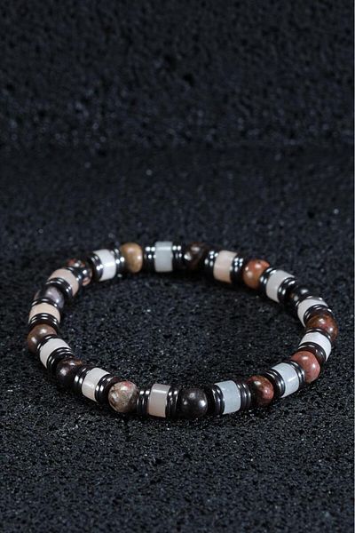 Ssilhoutte Doğaltaş Gift Bracelet with Rhodonite and Pink Quartz Natural Stones - Certified, Women's and Men's Bijouterie