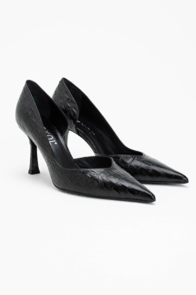 Ekol Desenli Rugan Stiletto Ayakkabı