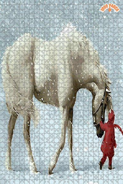 Teona Ahşap Kar Atı Dekoratif Çift Katlı Çerçeveli Asılabilir Ahşap Puzzle 10...