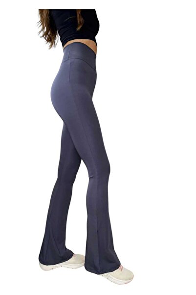 The muscey طماق الساق الاسبانية عالية الخصر - رمادي