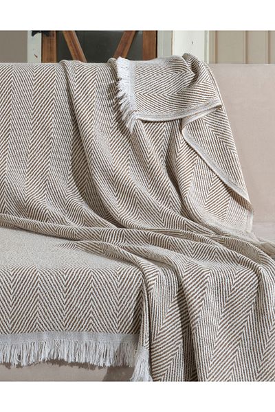 Lux Touch غطاء مقعد معنقدة من القطن مقاس 150 × 200 سم من Lily Mustard - أريكة وأريكة وسرير نهاري