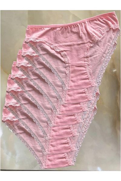AVES Slip bikini din dantela somon 7buc