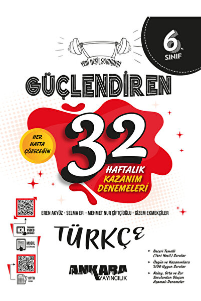 Açı Yayınları 6.sınıf Ankara Güçlendiren 32 Haftalık Türkçe Kazanım Denemeler...