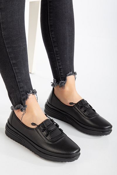 Waresta Pantofi de damă ortopedici din piele artificială - Pantofi elastici din pânză pentru mama zilnică