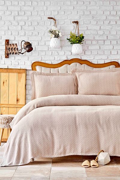 Karaca Home Stella Beige Double Bedspread Set
