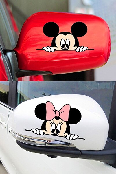 HMNL Mickey Minnie Dikiz Ayna, Araba, Motorsiklet, Kask, Laptop,cam Sticker 1...