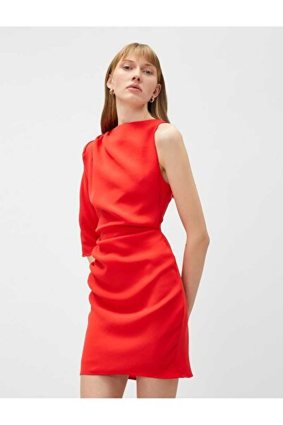 Clover Secret Mini Parti Elbisesi Drapeli Kol Detay