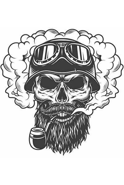 HMNL Cool Kuru Kafa Pipo Araç Ve Motor Kask Sticker 10x10cm