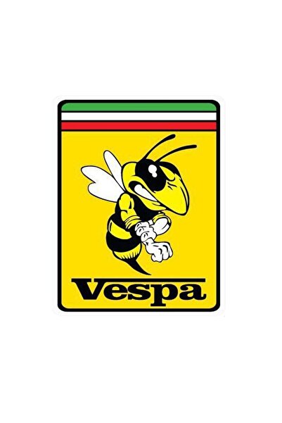 HMNL Vespa Italyan Arı 9x7 Cm Motorsiklet Kask Laptop Ve Oto Sticker