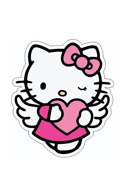 HMNL Hello Kity Kalpli Motorsiklet, Laptop, Kask, Araba Sticker 14x14 Cm